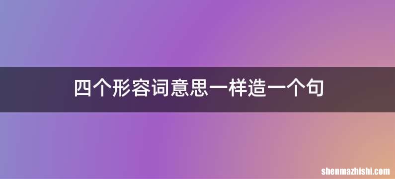 四个形容词意思一样造一个句
