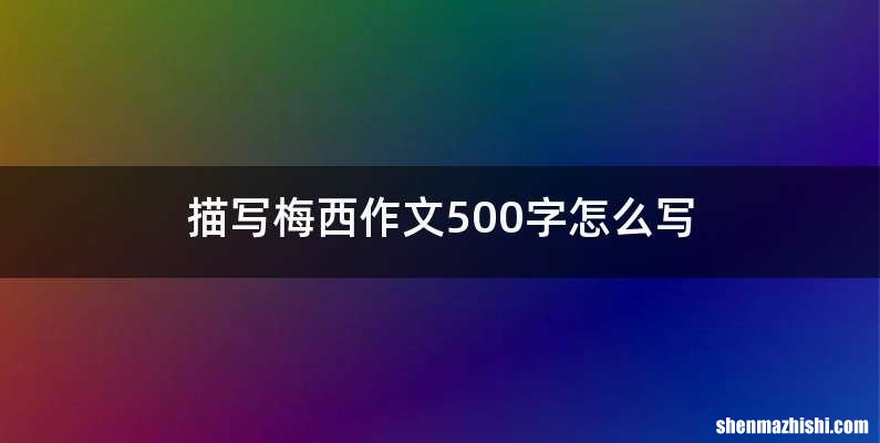 描写梅西作文500字怎么写
