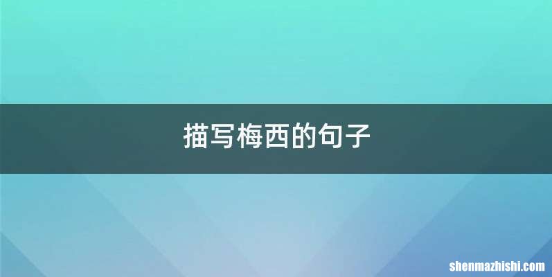 描写梅西的句子