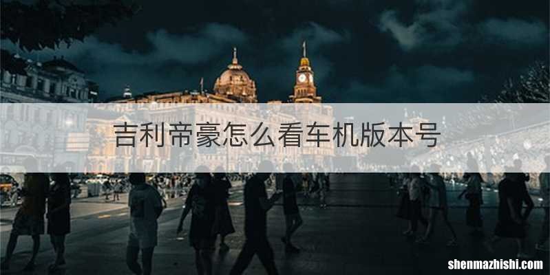 吉利帝豪怎么看车机版本号