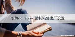 华为nova5pro强制恢复出厂设置