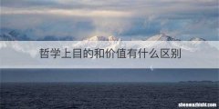 哲学上目的和价值有什么区别