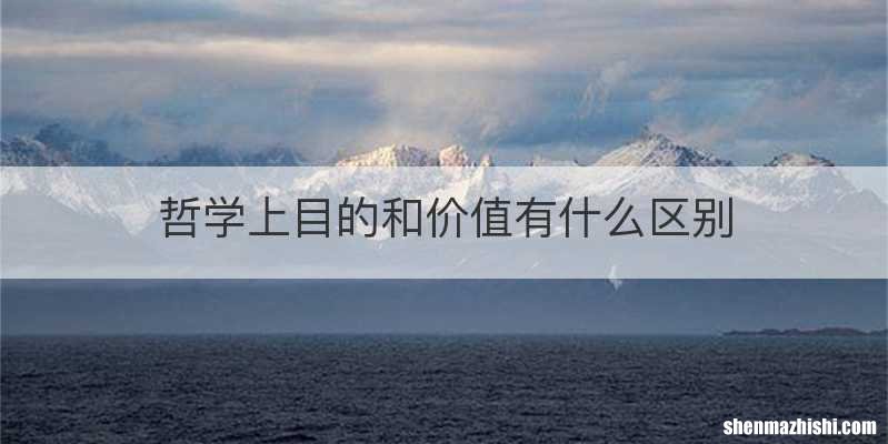 哲学上目的和价值有什么区别