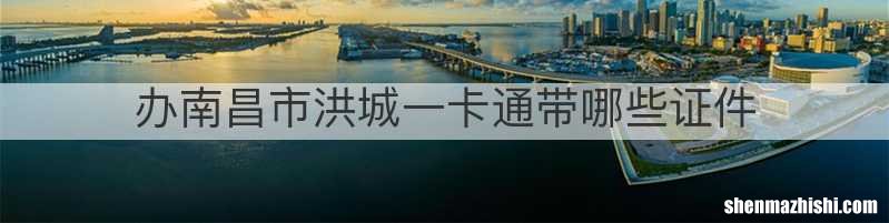办南昌市洪城一卡通带哪些证件