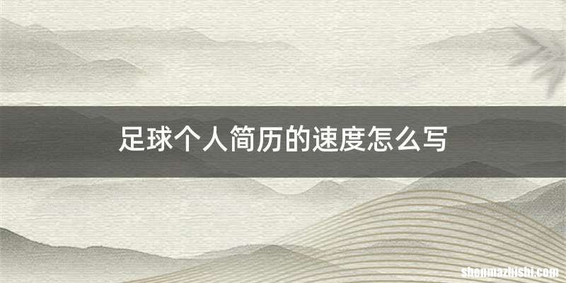足球个人简历的速度怎么写