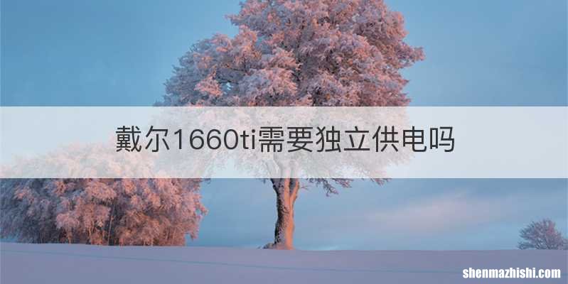 戴尔1660ti需要独立供电吗