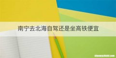 南宁去北海自驾还是坐高铁便宜