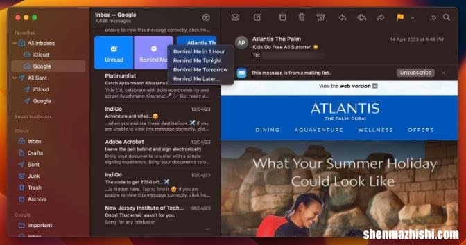 如何在iPhone、iPad和Mac上的Mail中使用电子邮件提醒