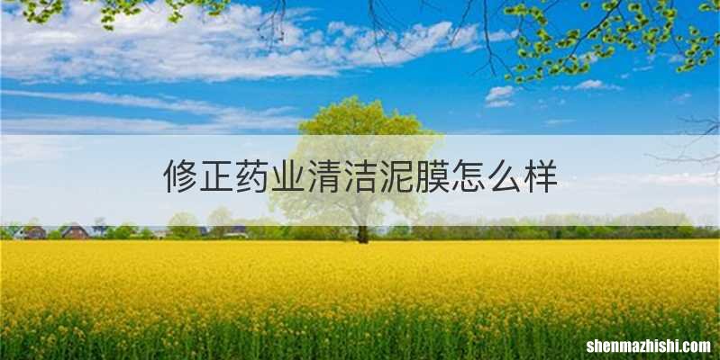 修正药业清洁泥膜怎么样