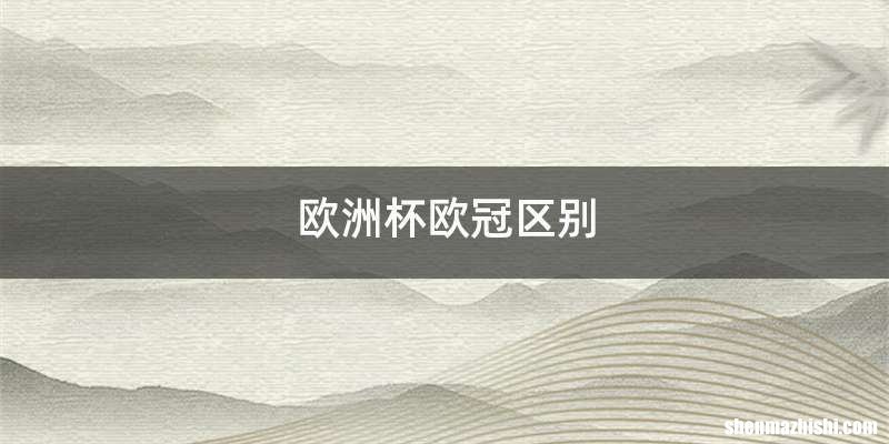 欧洲杯欧冠区别