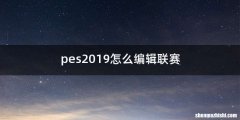 pes2019怎么编辑联赛