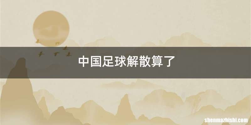 中国足球解散算了