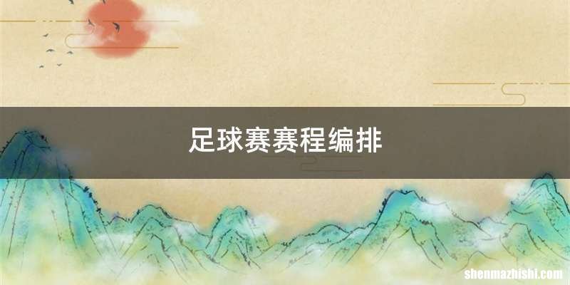 足球赛赛程编排