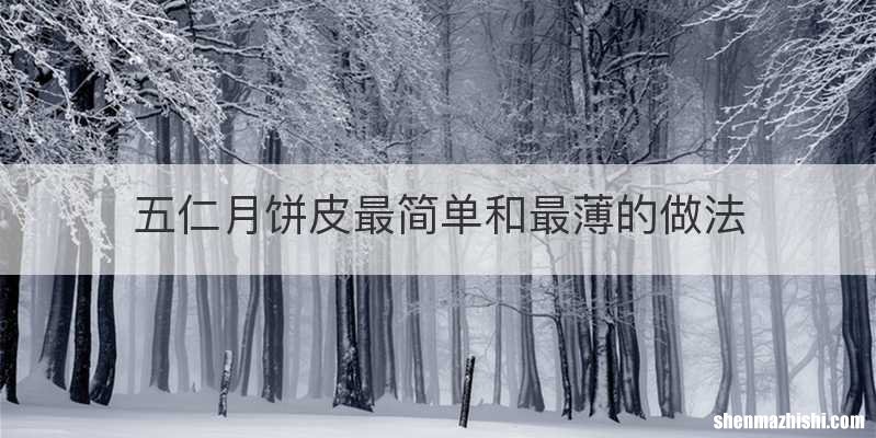 五仁月饼皮最简单和最薄的做法