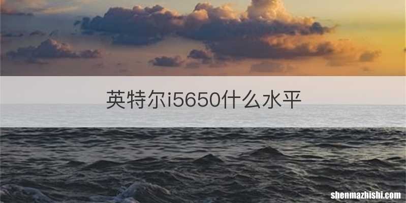 英特尔i5650什么水平