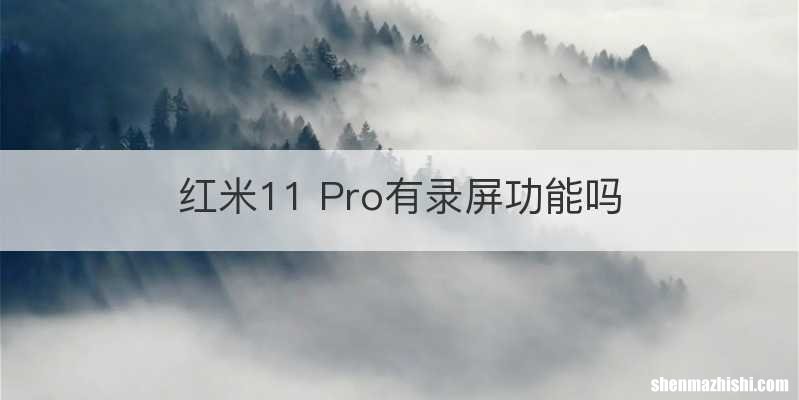 红米11 Pro有录屏功能吗