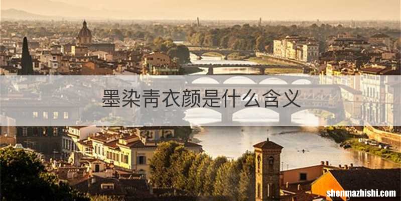 墨染靑衣颜是什么含义