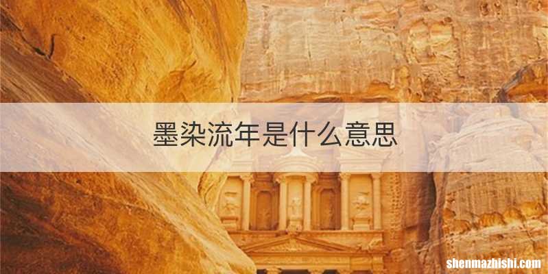 墨染流年是什么意思