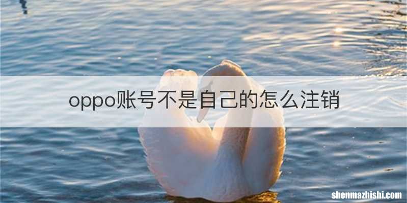 oppo账号不是自己的怎么注销