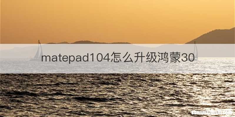 matepad104怎么升级鸿蒙30