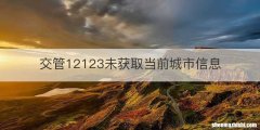 交管12123未获取当前城市信息