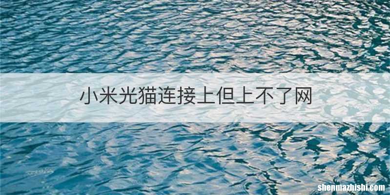 小米光猫连接上但上不了网