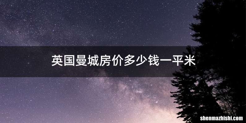 英国曼城房价多少钱一平米
