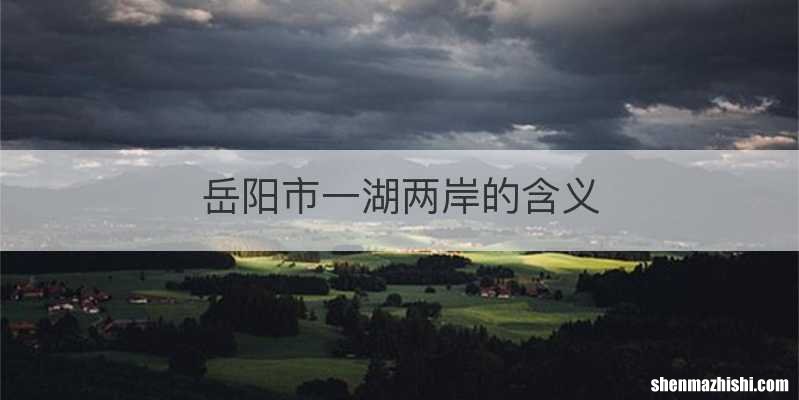 岳阳市一湖两岸的含义