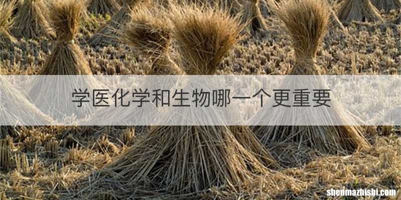 学医化学和生物哪一个更重要