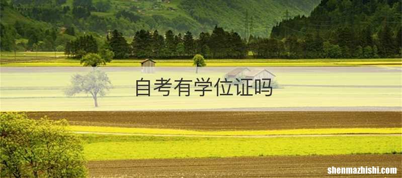 自考有学位证吗