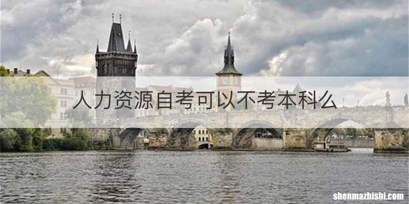 人力资源自考可以不考本科么