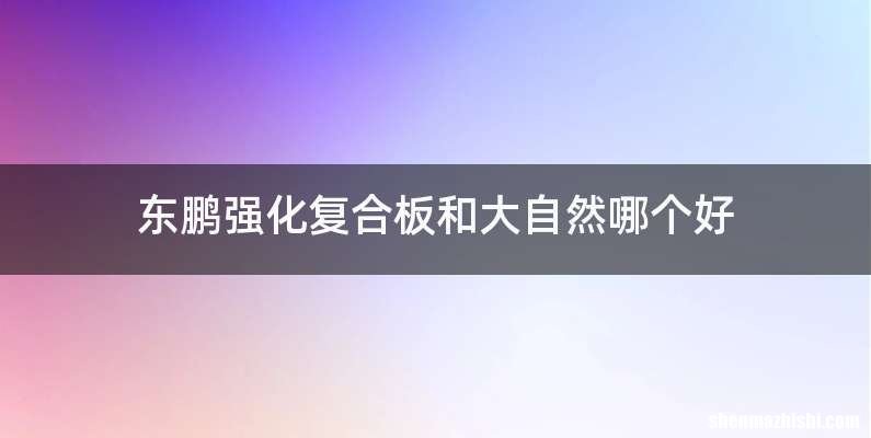 东鹏强化复合板和大自然哪个好