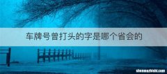 车牌号曾打头的字是哪个省会的