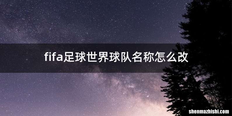 fifa足球世界球队名称怎么改