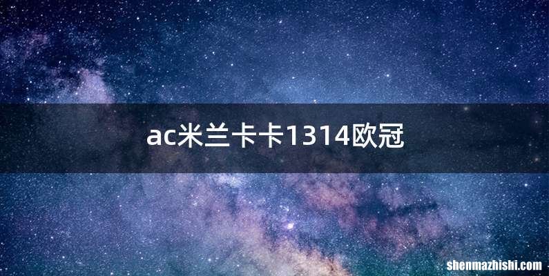 ac米兰卡卡1314欧冠