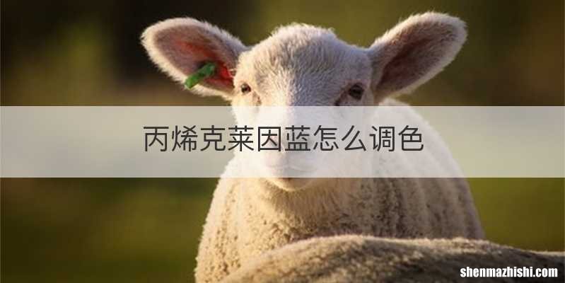 丙烯克莱因蓝怎么调色