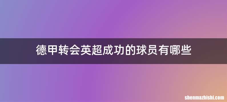 德甲转会英超成功的球员有哪些