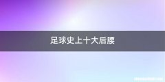 足球史上十大后腰
