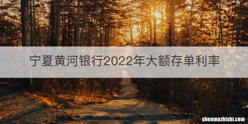 宁夏黄河银行2022年大额存单利率