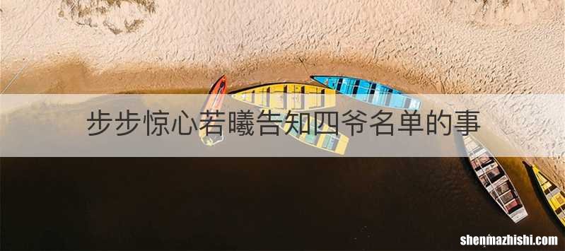 步步惊心若曦告知四爷名单的事