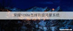 荣耀10lite怎样升级鸿蒙系统