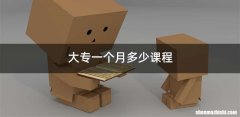 大专一个月多少课程
