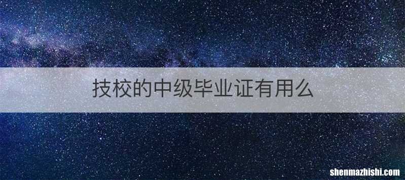 技校的中级毕业证有用么