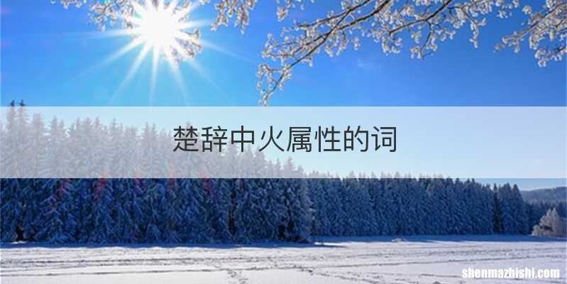 楚辞中火属性的词