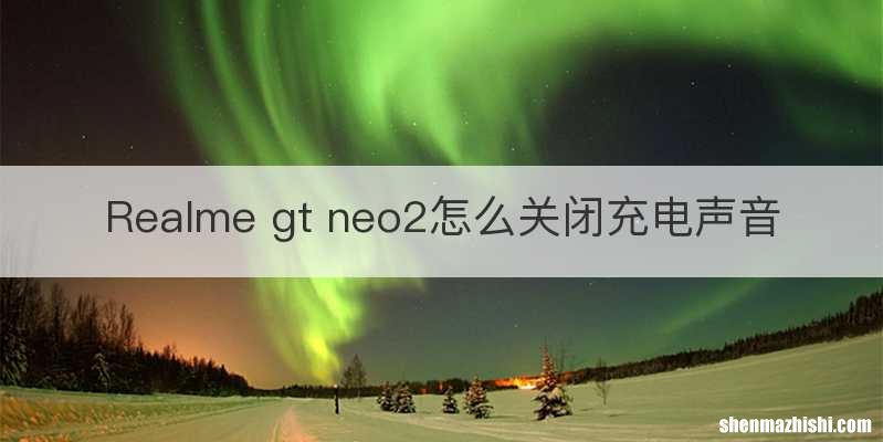 Realme gt neo2怎么关闭充电声音