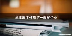 半年度工作总结一般多少页