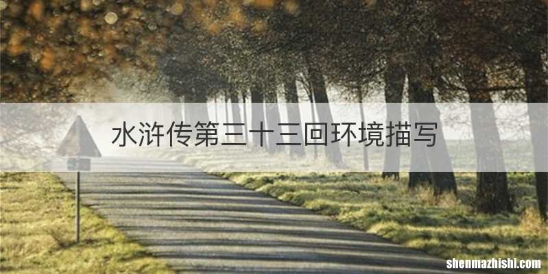 水浒传第三十三回环境描写