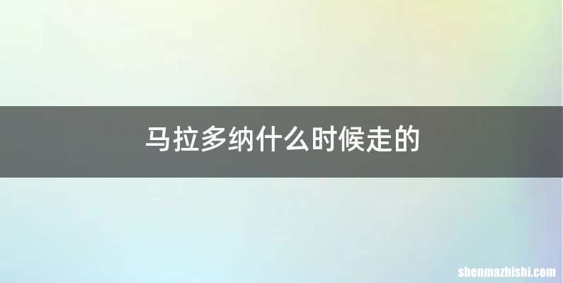 马拉多纳什么时候走的