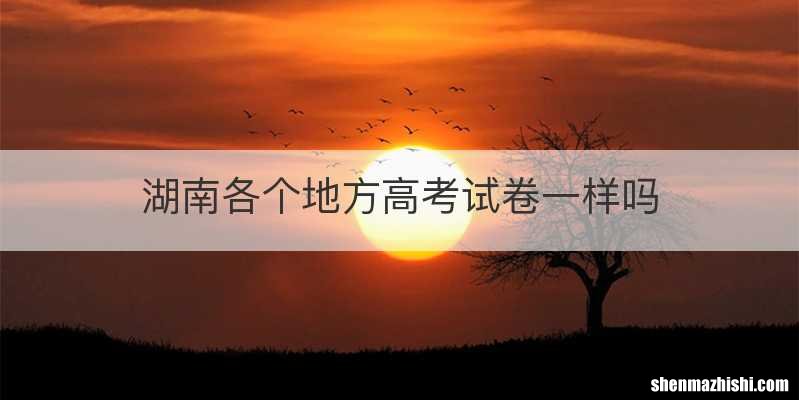湖南各个地方高考试卷一样吗