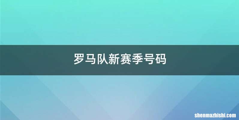 罗马队新赛季号码